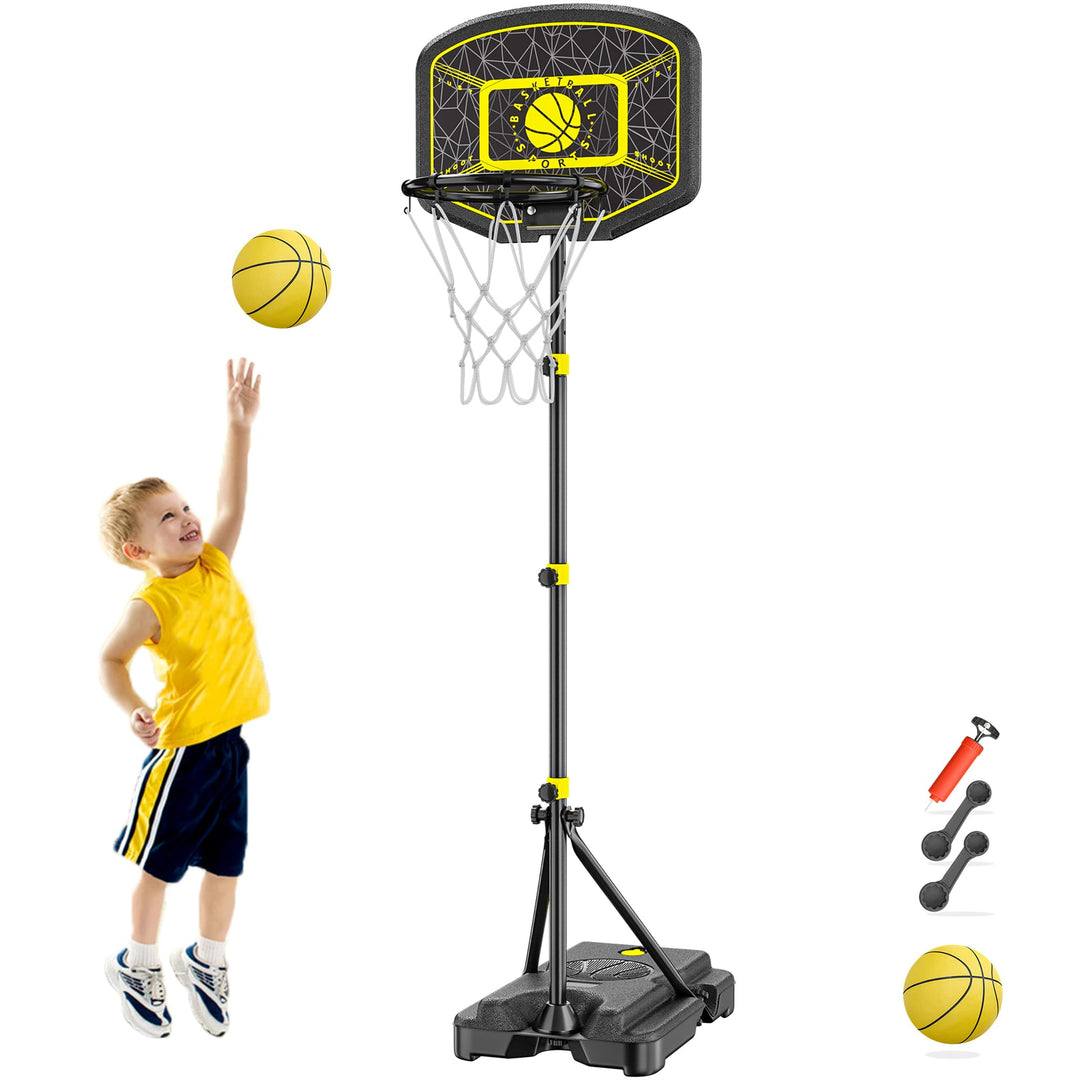 GILIKOKO Basketballkorb mit Ständer Basketballkorb Set 110-190 cm höhenverstellbares Outdoor und Ind