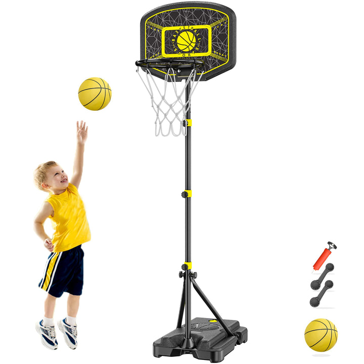 GILIKOKO Basketballkorb mit Ständer Basketballkorb Set 110-190 cm höhenverstellbares Outdoor und Ind