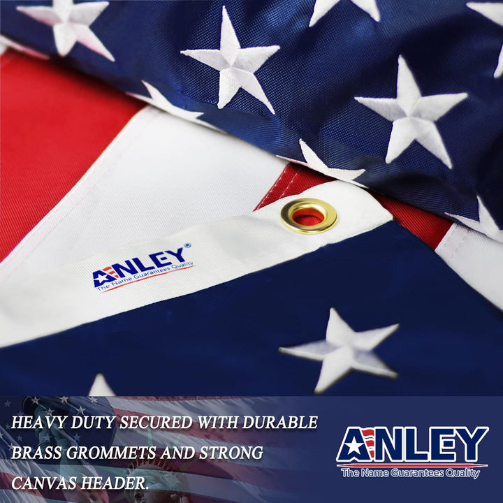 Anley EverStrong Series Amerikanische US-Flagge 2 x 3 Fuss, strapazierfähiges Nylon – bestickte Ster