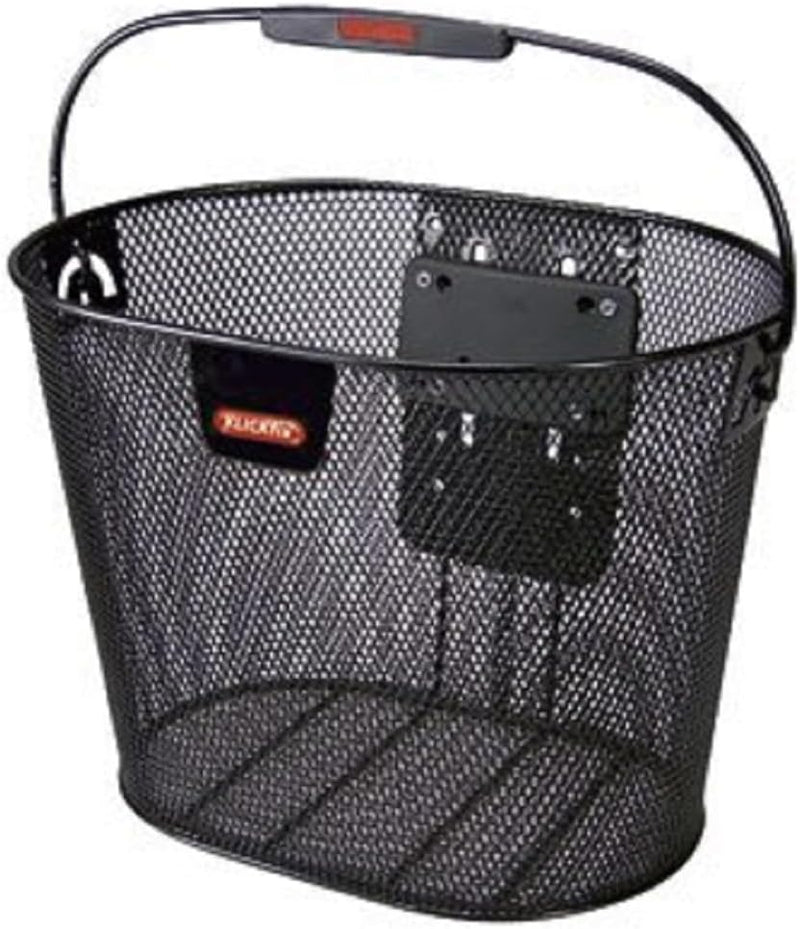 KLICKfix Farradtasche Oval Plus Korb Lenkerkorb, Schwarz, 25 x 36 x 27 cm