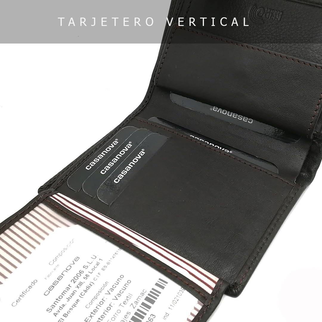 Herrenbrieftasche MIT Geldbörse | Ubrique-Haut | Ledergeldbörse mit Kartenhalter | Handgefertigt | R