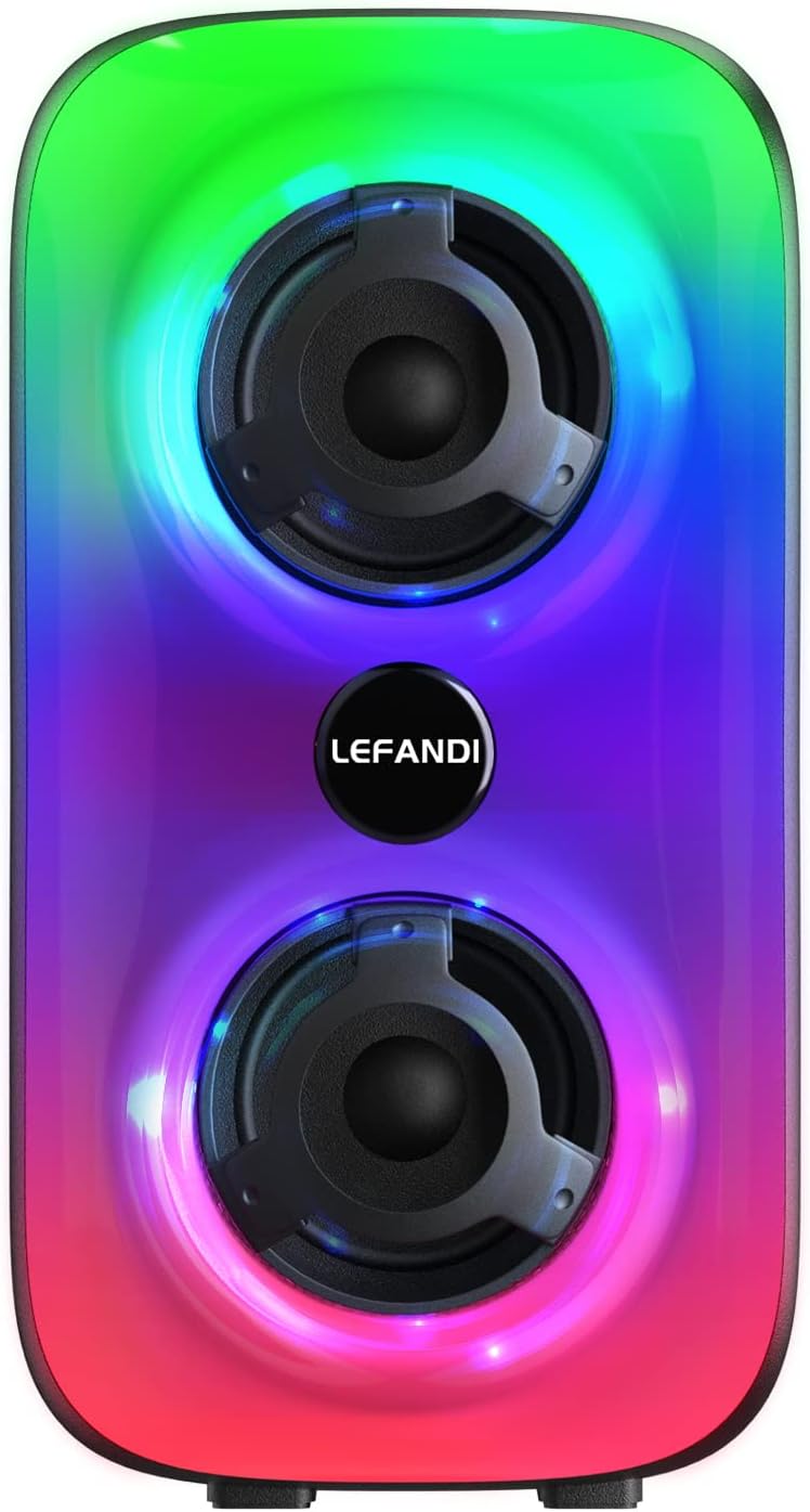 LEFANDI Bluetooth Lautsprecher Tragbarer Musikbox Mit Led Licht, Outdoor Party Lautsprecher Boxen mi