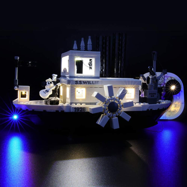 BRIKSMAX Led Beleuchtungsset für Disney Mickey's Steamboat Willie, Kompatibel Mit Lego 21317 Baustei