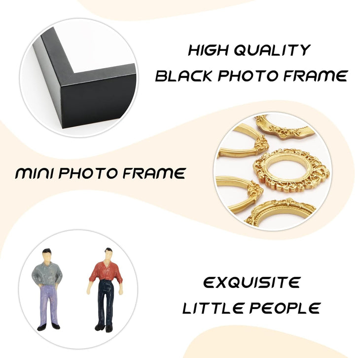 DIY Mini Gold Rahmen Silhouette Box, Upgrade Shadow Box Rahmen Set mit Gold Miniatur Museum, Feiern