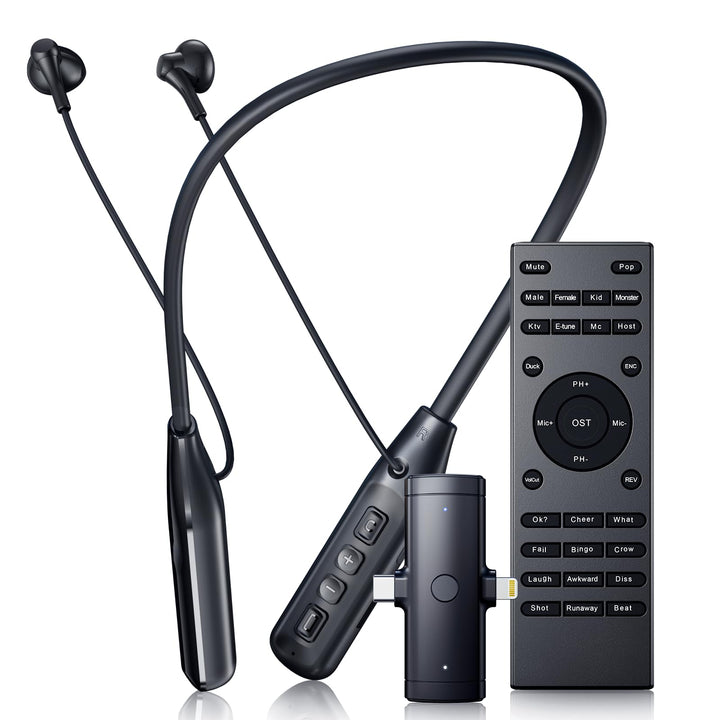 Kabelloses Mikrofon Set mit In-Ear-Monitor für Livestream | Voice-Changer, Audio-Mixer, Bluetooth-Mu