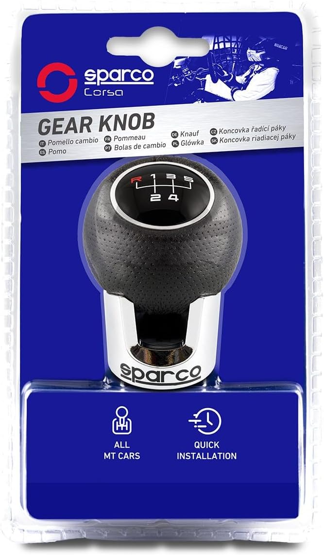 Sparco Manueller Schaltknauf Lazio Chrom/Schwarz Universal LAZIO Schwarz/Chrome, LAZIO Schwarz/Chrom
