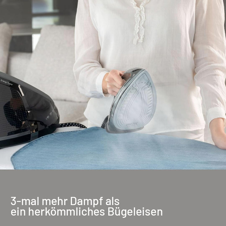 Imetec Energy Vapor | Bügeleisen mit Dampferzeuger, 6,5 BAR Pumpe, 400 g Dampfstoss, 2400 W, Fluid C