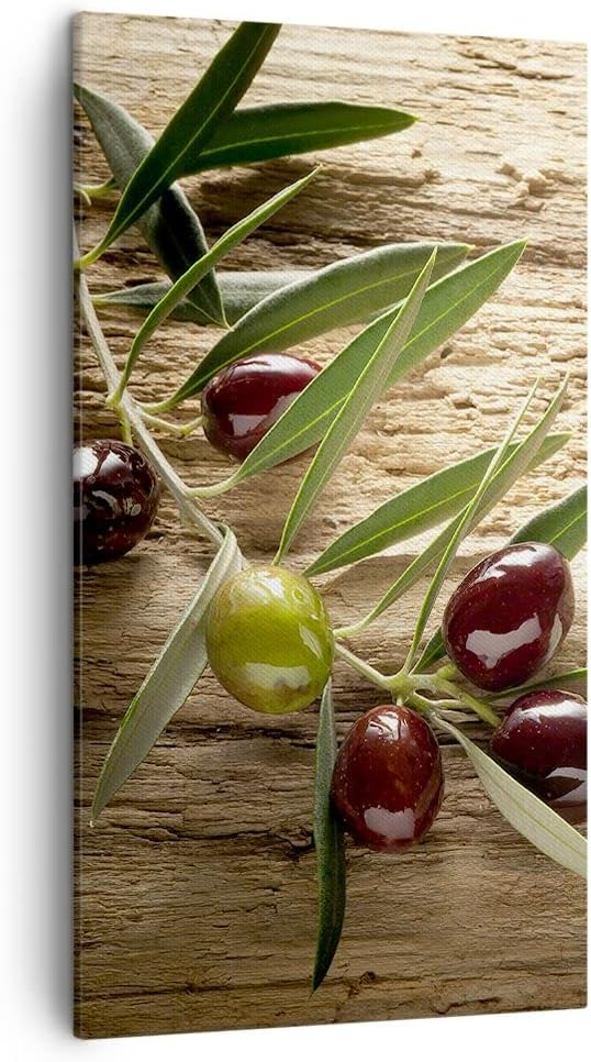 Bilder auf Leinwand Oliv italien aroma diät Leinwandbild mit Rahmen 45x80cm Wandbilder Dekoration Wo