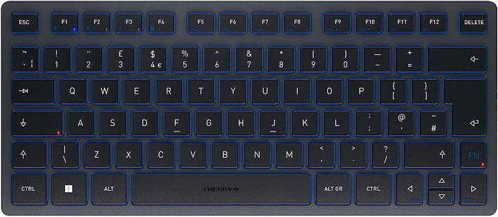 CHERRY KW 7100 Mini BT, Kompakte Multi-Device-Tastatur mit 3 Bluetooth-Kanälen, Britisches Layout (Q