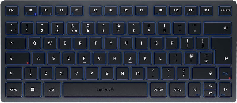 CHERRY KW 7100 Mini BT, Kompakte Multi-Device-Tastatur mit 3 Bluetooth-Kanälen, Britisches Layout (Q