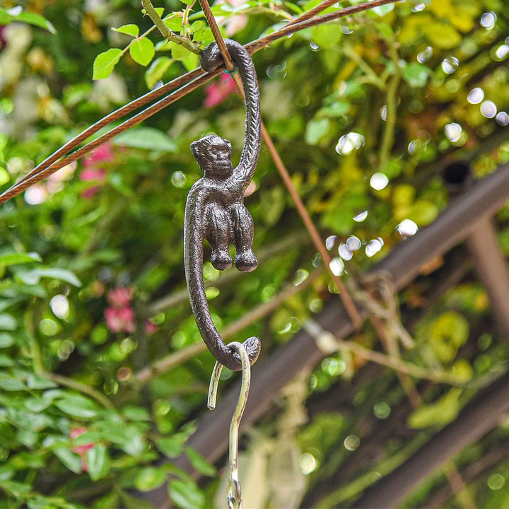 Sungmor Heavy Duty Gusseisen Funny Monkey S Hook | 2er Pack, 7,67 Zoll | Retro rustikale dekorative
