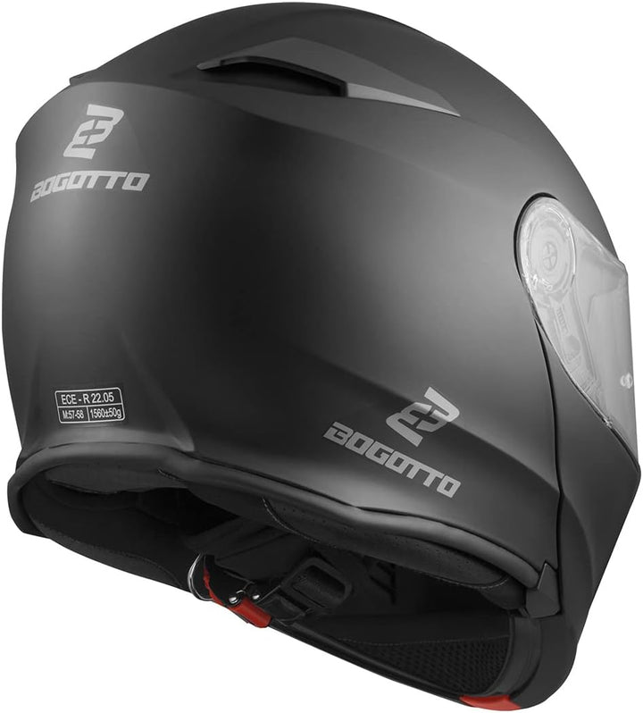 Bogotto V271 Motorrad Klapphelm (Black Matt,XS) XS Schwarz Matt, XS Schwarz Matt