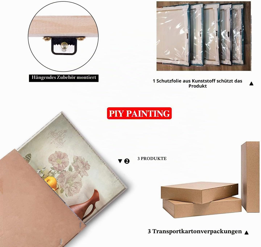 Piy Painting Wandbilder 3 Panel Fruchtbild Orange Bilder und Kunstdrucke auf Leinwand wasserdichte L