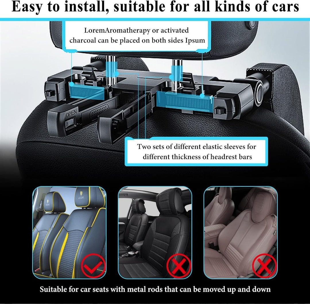 KopfstüTze Auto Kinder, 180 Grad Verstellbares Atmungsaktiv Leder Nackenkissen Kinder, NackenstüTze