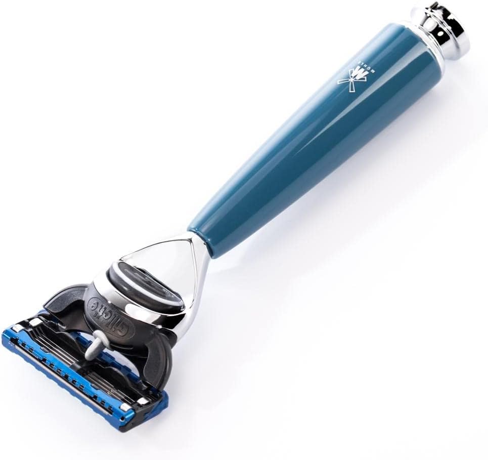 MÜHLE Rytmo Rasierset - 3tlg, kompatibel mit Gillette-Klingen, Pinsel reines Dachshaar, Halterung mi