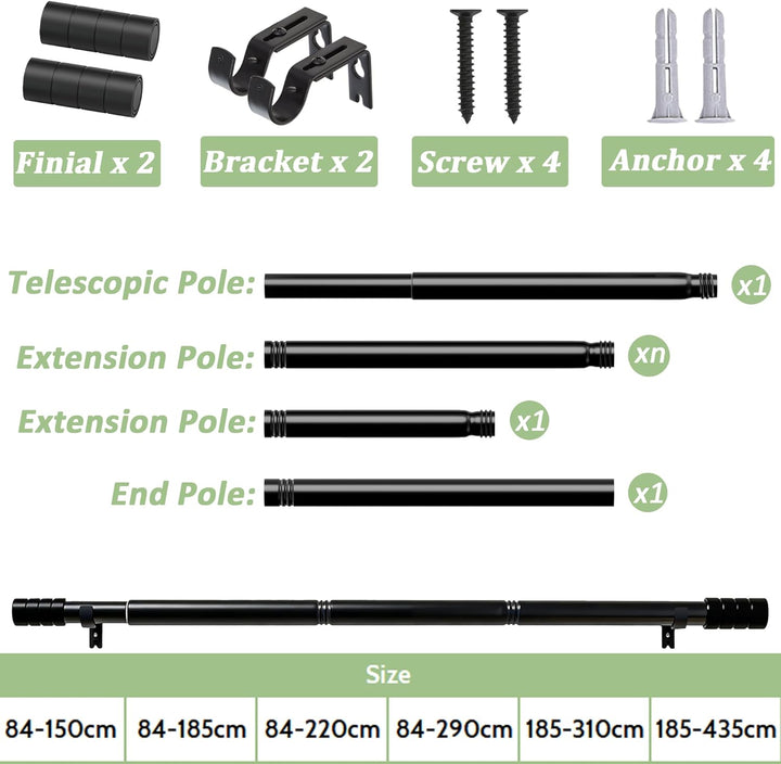 Gardinenstange Ausziehbar Vorhangstange Verstellbare Länge Gardinenstange Edelstahl Curtain Rod für