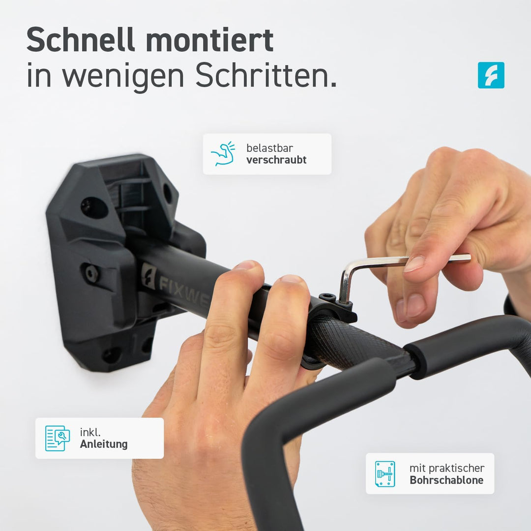 Fahrrad Wandhalterung inkl. fischer-Dübel | extra stark 30 kg Tragkraft | drehbar klappbar verstellb