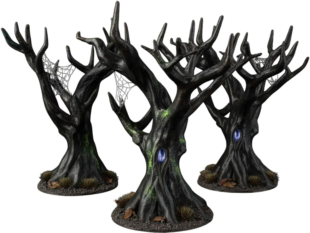 28-mm-Waldbaum-Gelände-Set (3 Teile) für Tabletop-Kriegsspiele und Rollenspiele | Einfache graue Gel