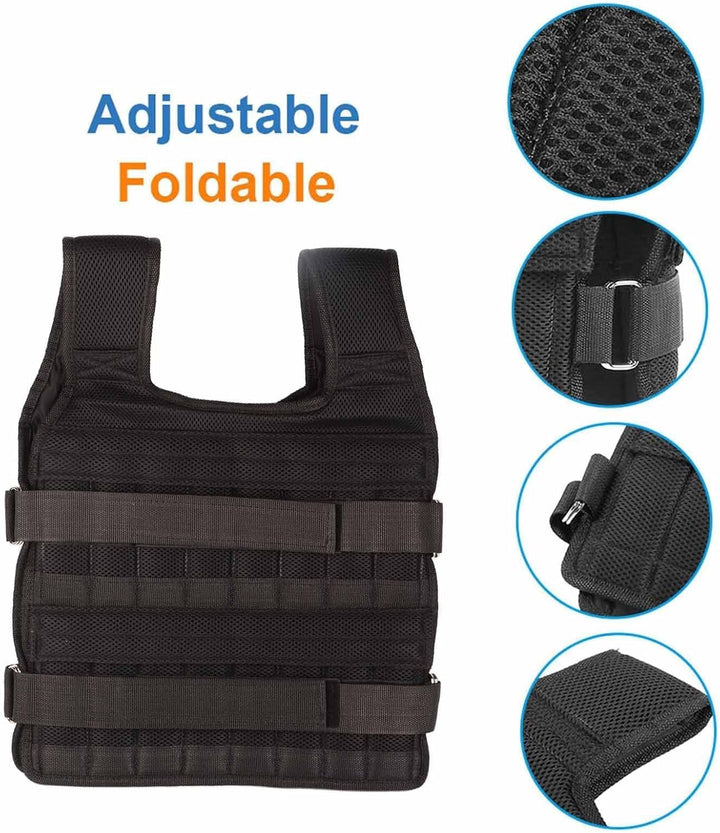 Gewichtsweste, atmungsaktive Mesh-Trainingsjacke, 15 kg Trainings-Fitnessweste zum Laufen
