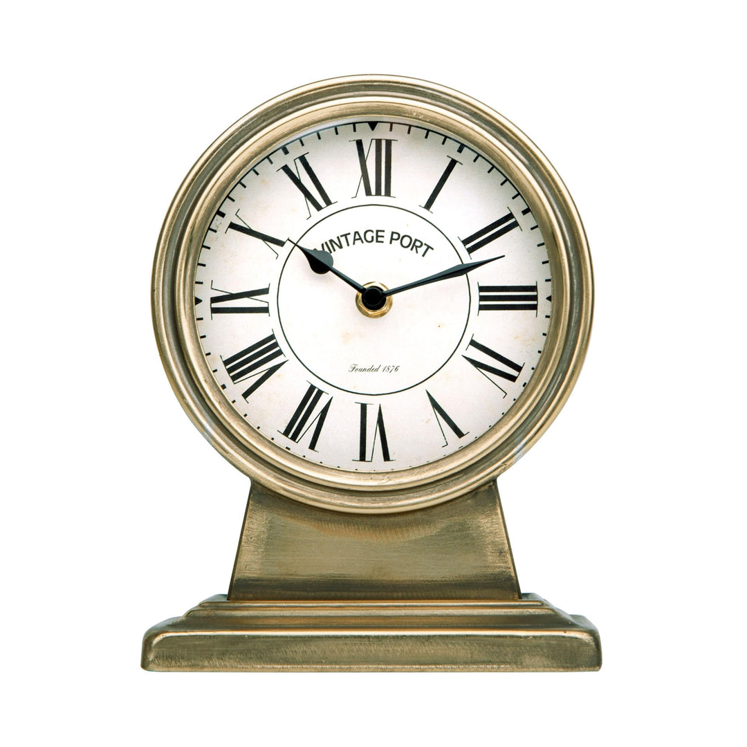 NIKKY HOME Vintage Gold Kaminuhr, geräuschlos, Nicht tickend, batteriebetrieben, rustikal, Tisch-, S
