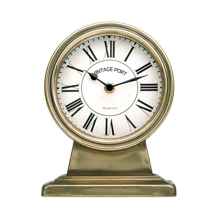 NIKKY HOME Vintage Gold Kaminuhr, geräuschlos, Nicht tickend, batteriebetrieben, rustikal, Tisch-, S