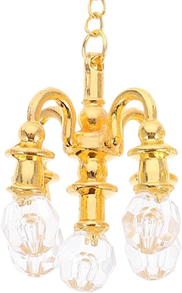 2 Stück Puppenhaus Deckenleuchte 1:12 Puppenhaus Kronleuchter Miniatur Lampe Mini Hängeleuchte Minia