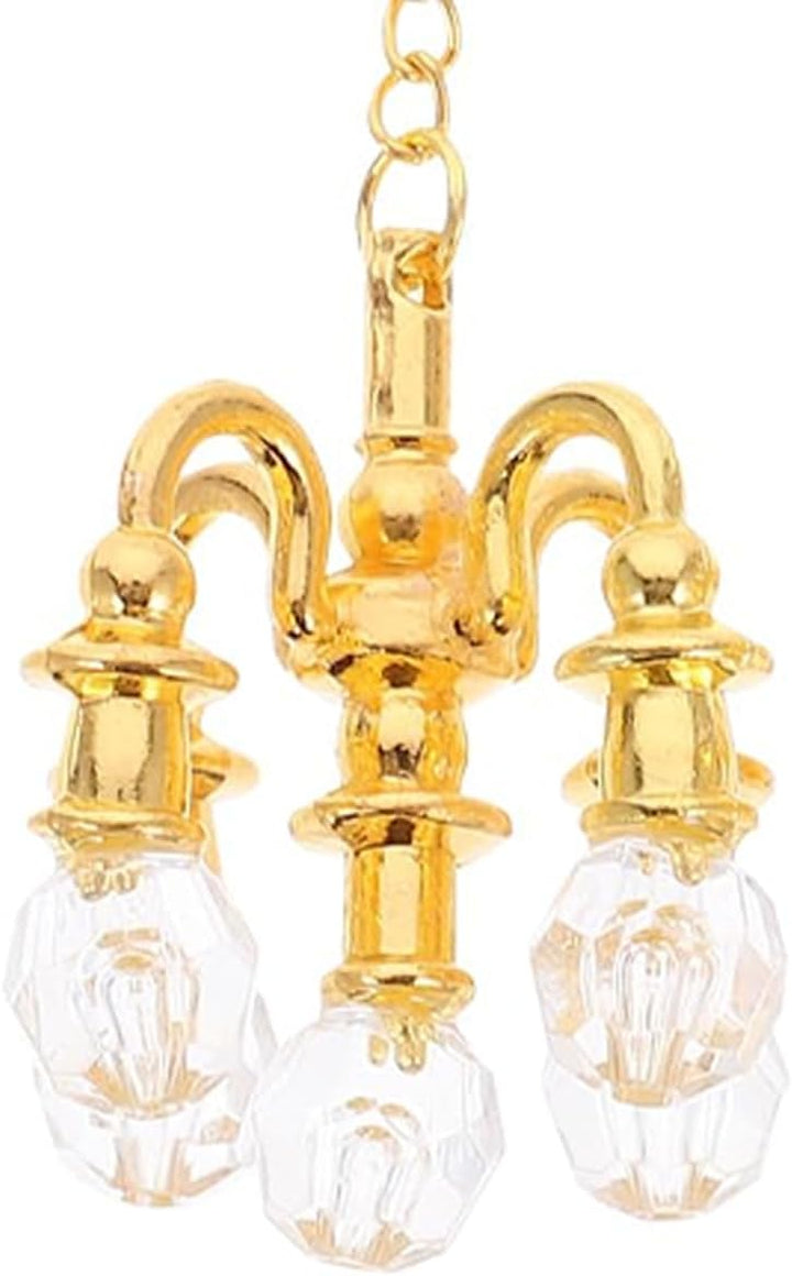 2 Stück Puppenhaus Deckenleuchte 1:12 Puppenhaus Kronleuchter Miniatur Lampe Mini Hängeleuchte Minia