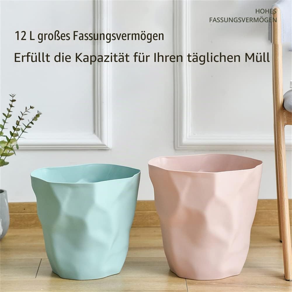 Ailler Papierkorb aus Kunststoff, für Büro und Schlafzimmer, unregelmässig, umweltfreundlich (Marine