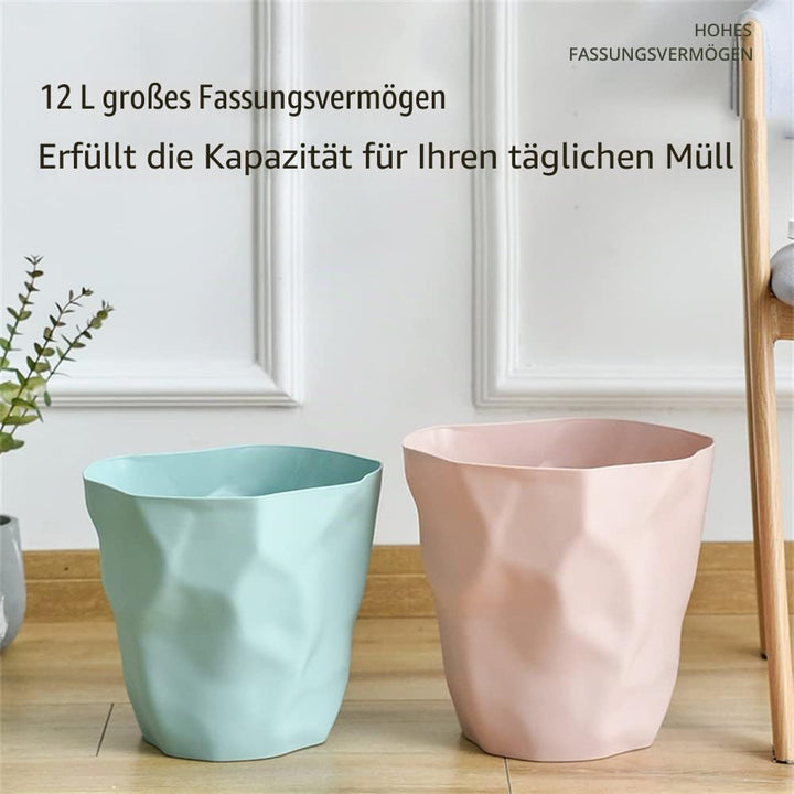 Ailler Papierkorb aus Kunststoff, für Büro und Schlafzimmer, unregelmässig, umweltfreundlich (weiss)
