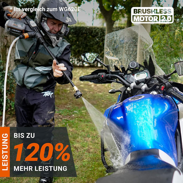 WORX WG633E.9 Hydroshot Akku-Hochdruckreiniger 20V - 56 Bar Max. Druck - zur Reinigung & Bewässerung