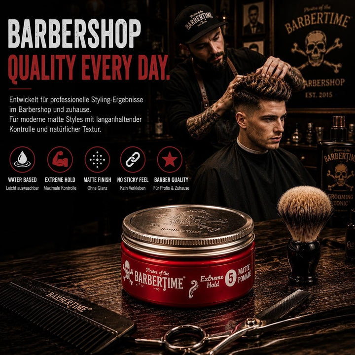 Matte Pomade No.5 | Haarstyling Haarwachs - 150 ml | Wasserbasiert | Starker Halt & Mattes Finish |