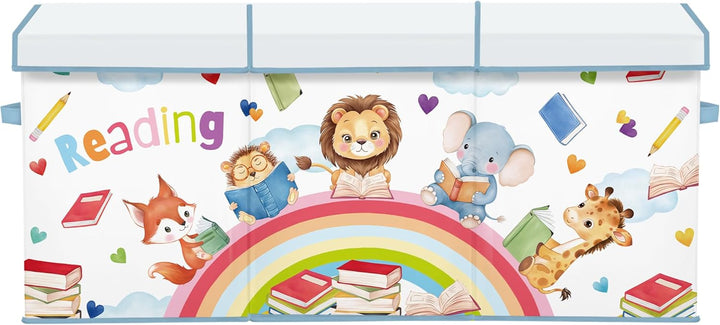 Extra Gross Aufbewahrungsbox mit Deckel Kinder, Zusammenklappbare Oxford-Spielzeugkiste mit Griff fü