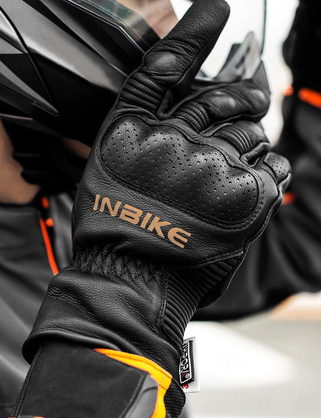 INBIKE Motorradhandschuhe Winter CE-Zertifiziert 100% Ziegenleder Motorrad Handschuhe Mit 250g/㎡ Thi