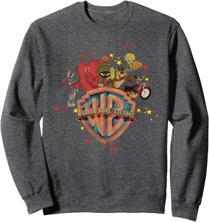 WB 100: Looney Tunes WB Shield Full Color Logo Bugs Bunny Sweatshirt
