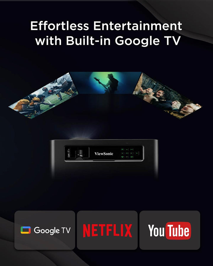 ViewSonic X2-4K Pro Echter 4K HDR Kurzdistanz Beamer mit Google TV, 2500 ANSI Lumen, 240 Hz, 4.2 ms