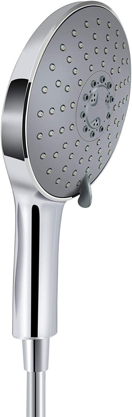 Duschkopf Handbrause, LEEFE 152mm Grosses Regenbrause - 7 Strahlarten, Chrom Grau, Grau