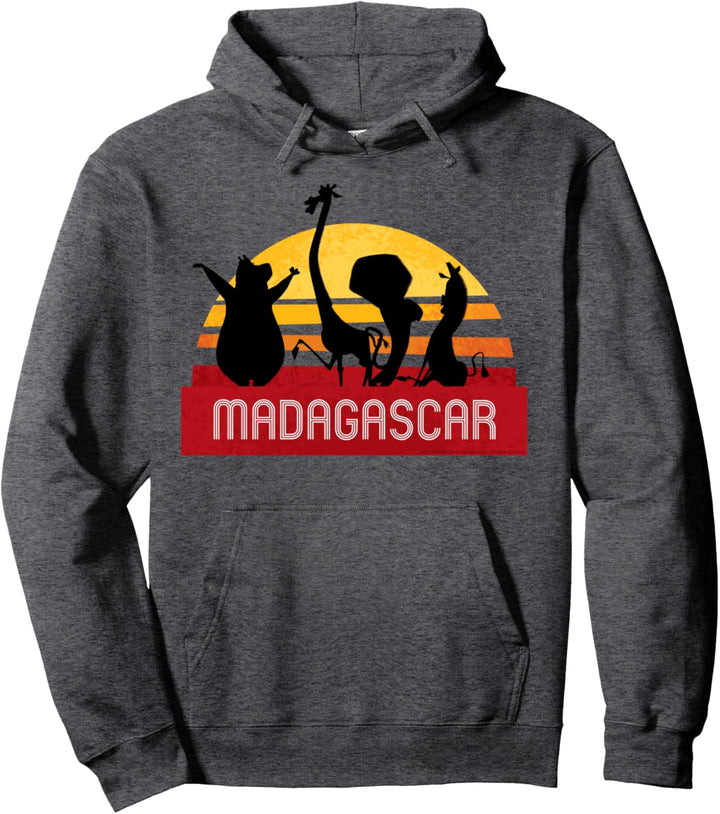 Madagascar Group Shot Sunset Silhouette Poster Pullover Hoodie