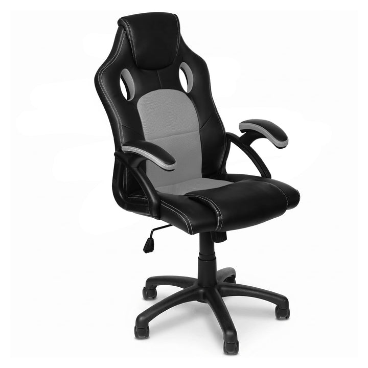 Panorama24 Gamer Stuhl Gaming Schreibtischstuhl Chefsessel Bürostuhl Ergonomisch, Grau, 9 Farbvarian