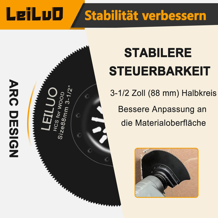LEILUO 34-tlg Zubehörset für Oszillierende Multitools Ideal für Holz Nägel und Trockenbau Universell