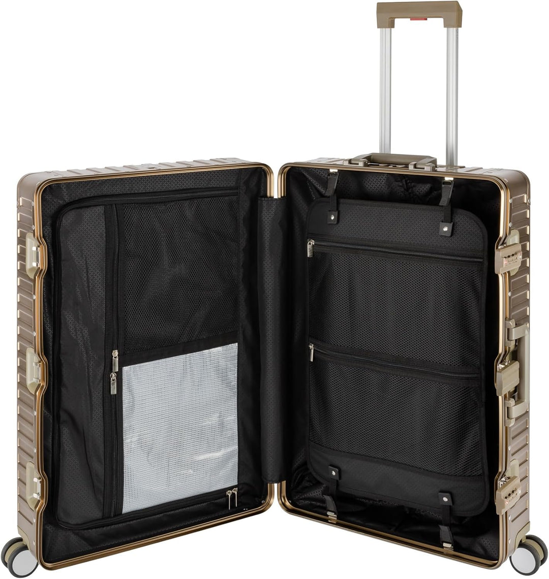 Travelhouse Tokyo 100% Aluminium Reisekoffer 3 Set 55cm + 65cm + 72cm (Champagner, Handgepäck, Mittl