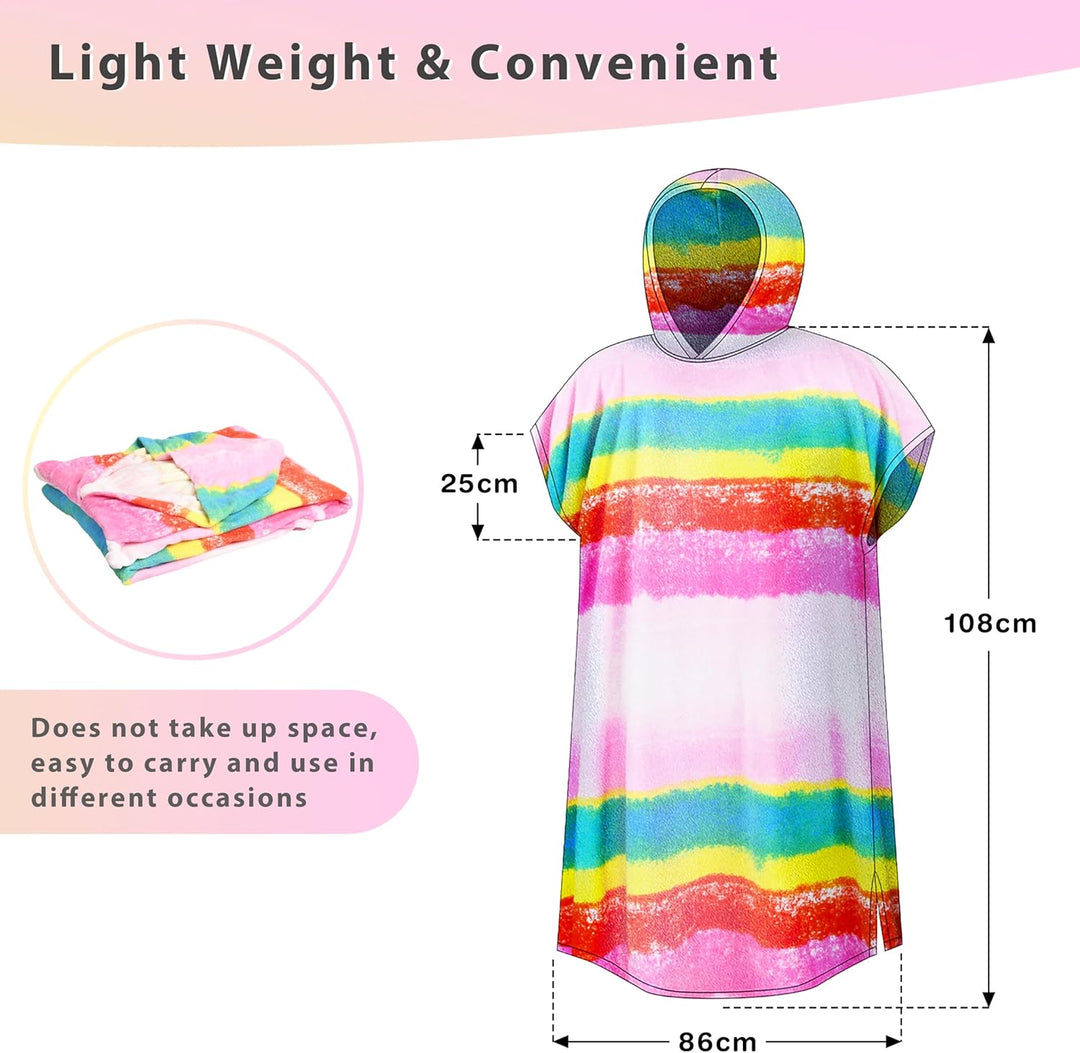 Kato Tirrinia Mikrofaser Frottee Surf Poncho Handtuch Badeponcho Bademäntel Sauna Damen Herren, Gros