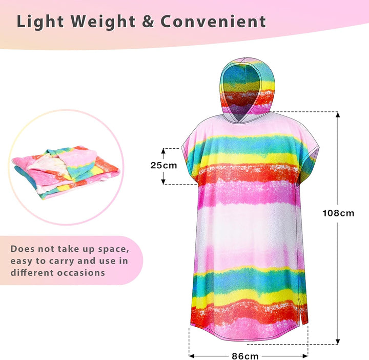 Kato Tirrinia Mikrofaser Frottee Surf Poncho Handtuch Badeponcho Bademäntel Sauna Damen Herren, Gros