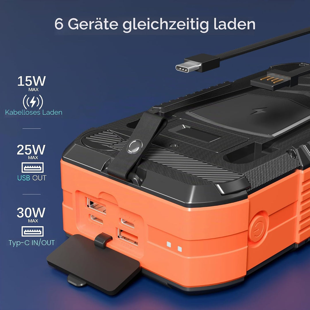 70000mAh Power Bank grosse Solar Powerbank 30W PD Wireless Externer Handyakku tragbares Ladegerät mi