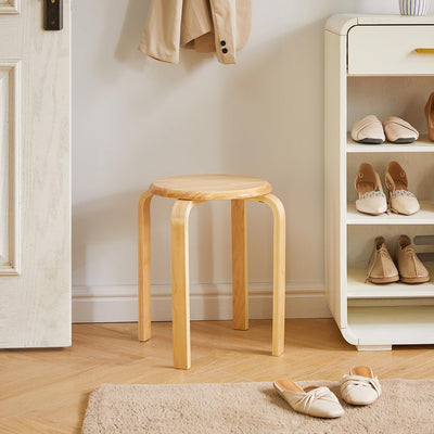 IBUYKE Stapelhocker-Massivholz Hocker Hausbank Holzhocker Mode Kreative Hocker Moderne Esstisch Hock