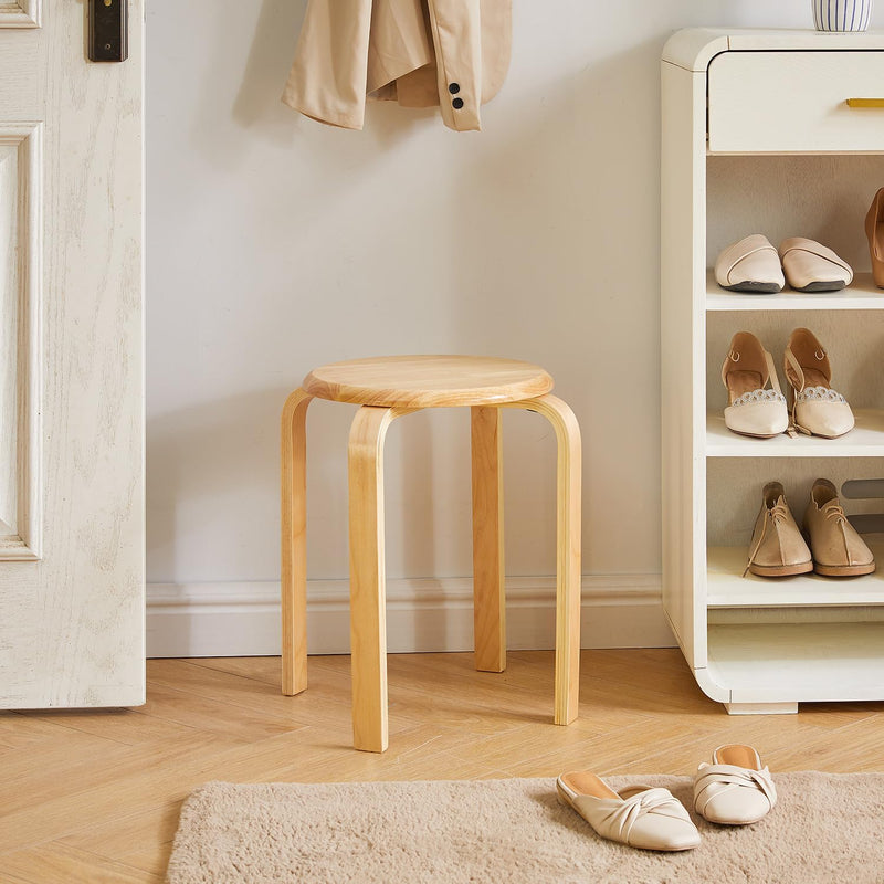 IBUYKE Stapelhocker-Massivholz Hocker Hausbank Holzhocker Mode Kreative Hocker Moderne Esstisch Hock