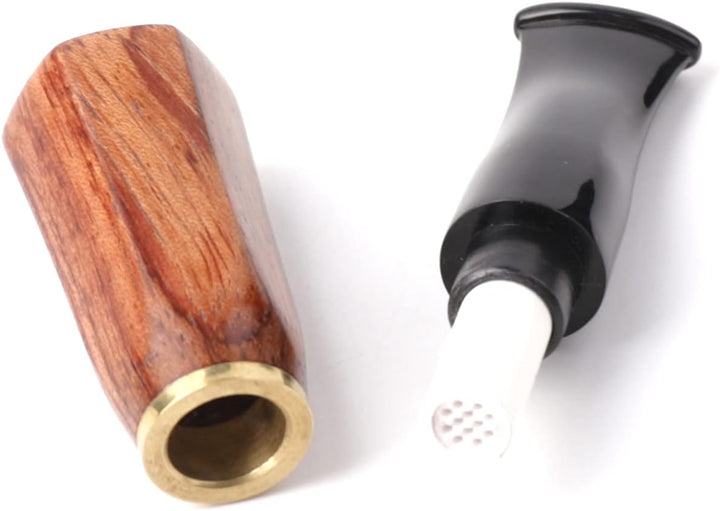 MUXIANG Zigarren-Mundstück-Set aus Holz, 3 Grössen, 9 mm, Papierfilter, Diamantform, BE0151-343G