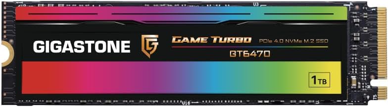 Gigastone M.2 SSD 1TB PCIe 4.0x4 NVMe M.2 2280 Game Turbo Gen4 PCIe Internal Solid State Drives 7,00