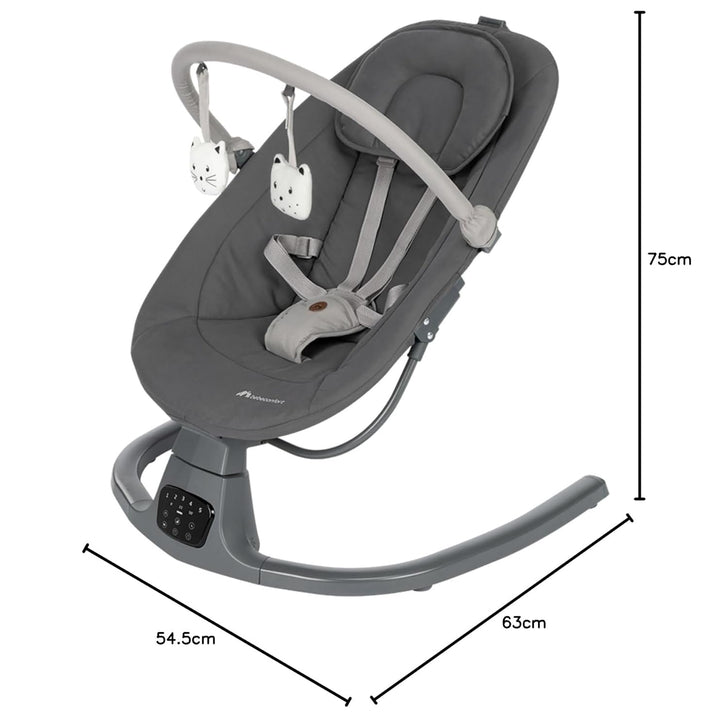 Bebeconfort Jolana, Babywippe elektrisch, 0–6 Mon (9 kg), automatische Bewegungserkennung, 12 beruhi