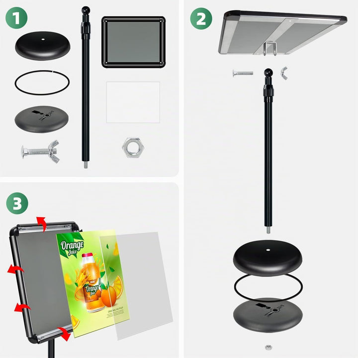 Mutualsign Infoständer A3 Aluminium Plakatständer Höhenverstellbar posterständer Informationsständer