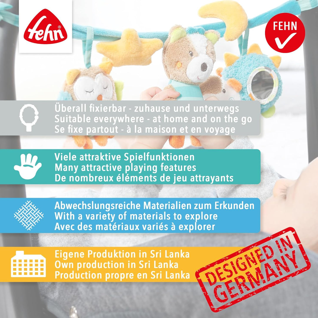 Fehn Kinderwagenkette Spielzeug Aiko &amp; Yuki – Baby Mobile Kette mit niedlichen Figuren zum Aufhängen